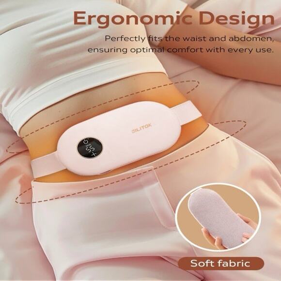 Portable Cordless Heating Pad Pink – USB Rechargeable, 3 Heat Settings Bilitok - Picture 3 of 9